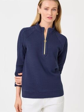 Lilly Pulitzer Luxletic Ashlee Half-Zip Pullover Naxy XL